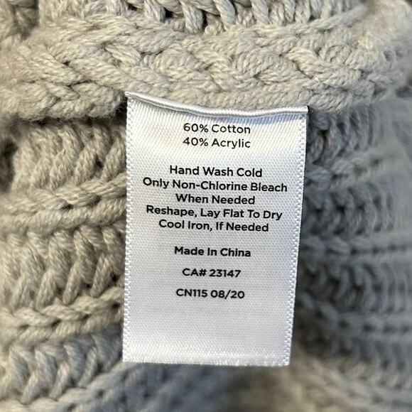 Haven Chunky Knit Funnel Neck Sweater NWT Womens Sz S Gray Pullover Relaxed Fit - Picture 5 of 6